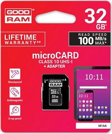 Pamięć GOODRAM MICRO SDHC 32GB + adapter SD