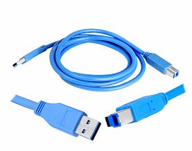 Kabel USB 3.0 A/B niebieski 1.8m
