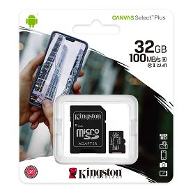Pamięć KINGSTON Canvas microSDHC 32GB + adapter SD