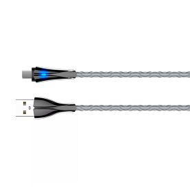 Kabel USB-A/micro-USB LDNIO z LED 1m szary LS461M