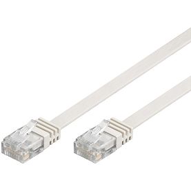 Kabel LAN Patchcord CAT 6 U/UTP płaski biały 0,5m
