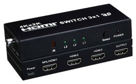 Sumator HDMI 3/1 MHL Spacetronik HDSW3-M 4Kx2K